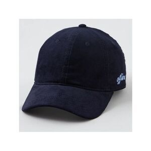 OFFLINE Navy Blue Corduroy Baseball Hat Cap Embroidered Light Blue Logo
